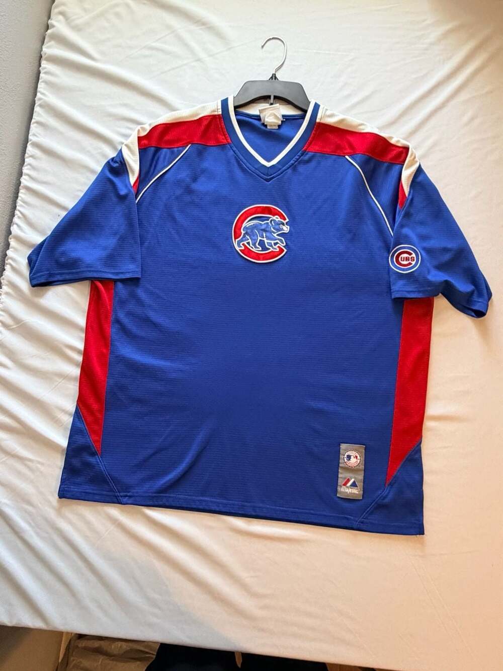 Vintage Vibes Chicago Cubs Baseball Majestic Jersey Pullover XL Walking Bear Log